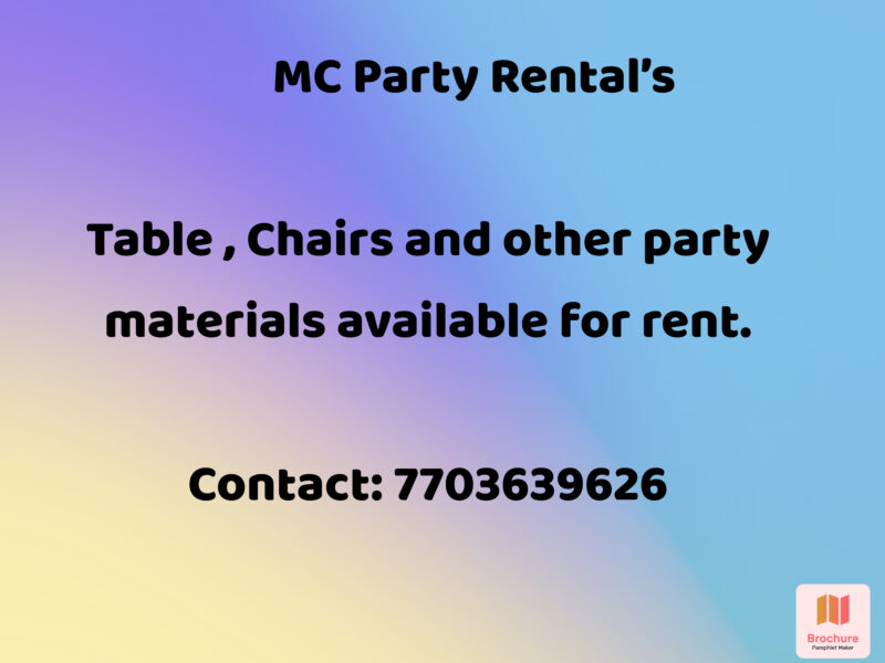 Quick & Affordable Table–Chair Rentals!