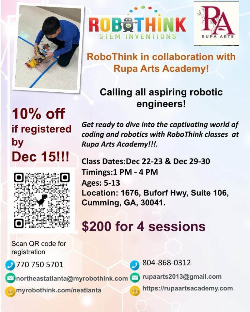 Robotics camp at Rupa Arts academy - December 2025
